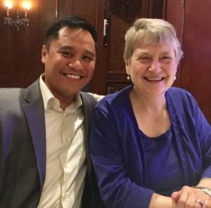 Dr. Marlon Saria with Linda Gorman.
