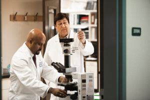 Dr. Kesari and Dr. Dave S. Hoon at John Wayne Cancer Institute.
