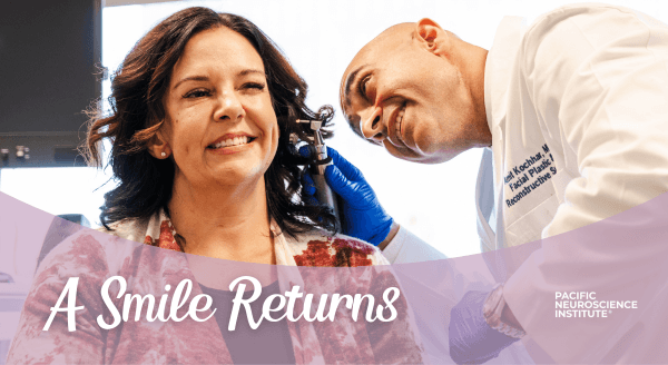 Dr. Amit Kochhar sees a patient at the Facial Nerve Disorders Program at Pacific Neuroscience Institute