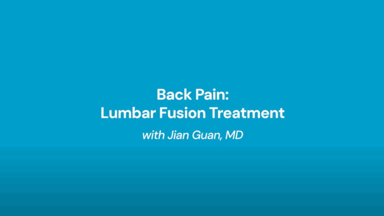 Back Pain: lumbar fusion treatment