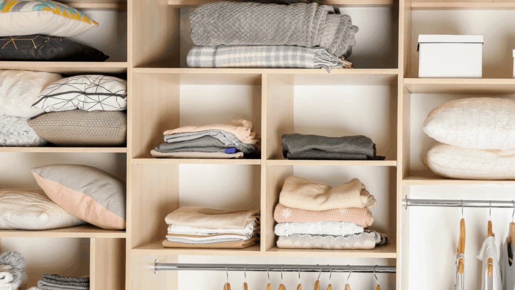 organized closet to help a dementia patient keep things from getting lost