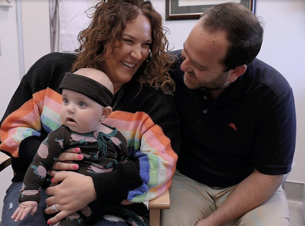 Baby Sienna with her parents at Pacific Neuroscience Institute
