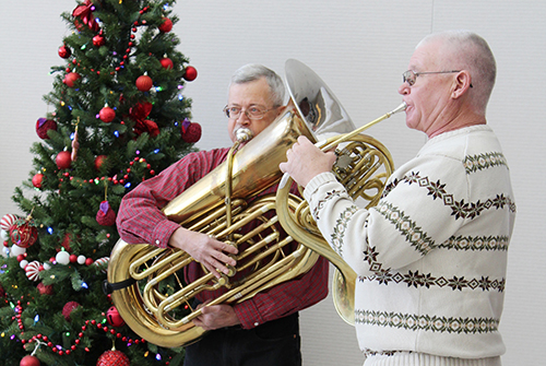 Chris + Ed playing at Providence Saint John's Health Center