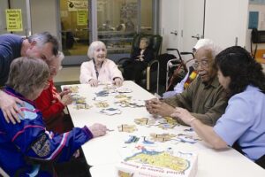 Group working on a puzzle at WHA