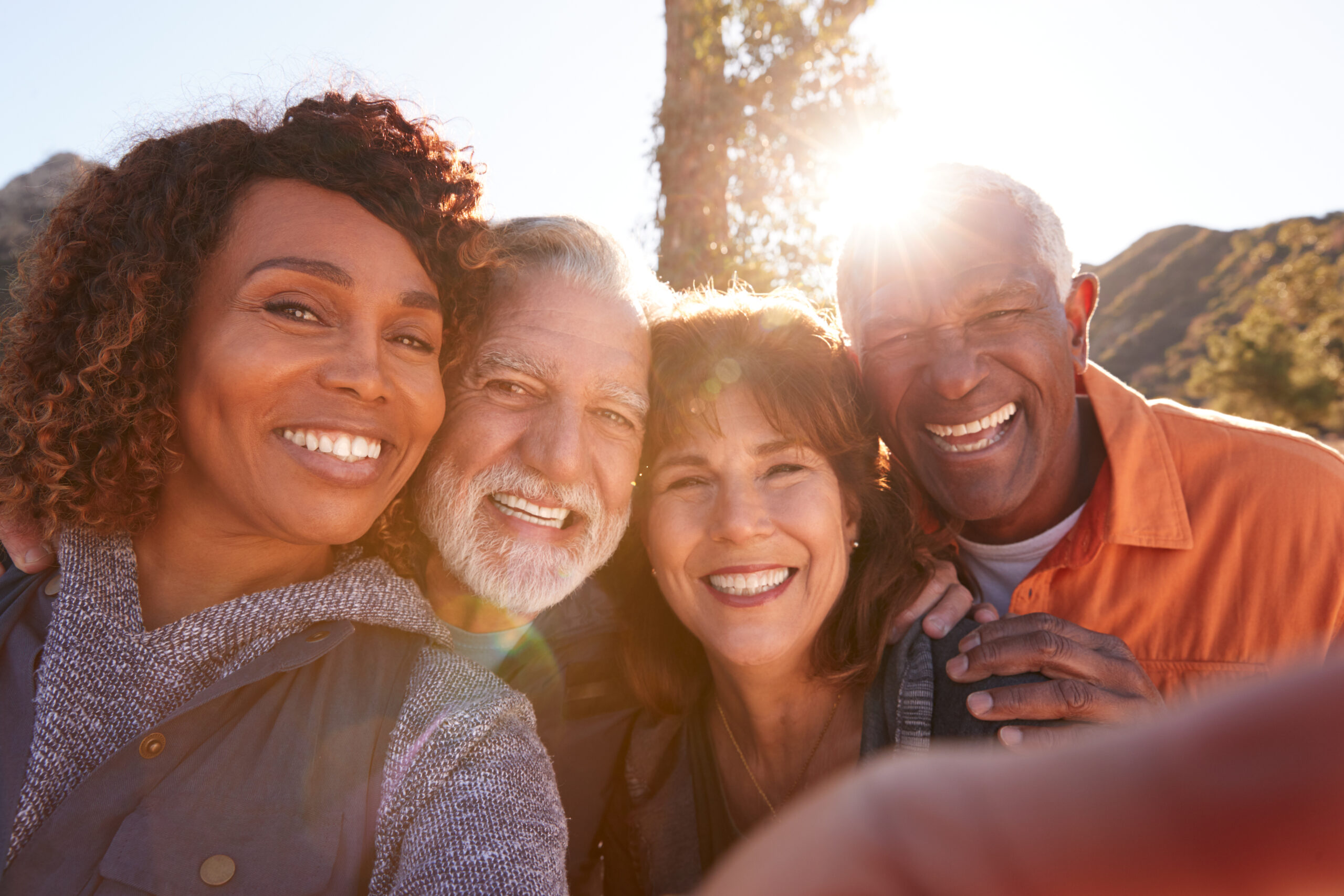 Pov,Shot,Of,Senior,Friends,Posing,For,Selfie,As,They