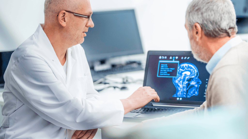 Doctor discussing gut health and Alzheimer's