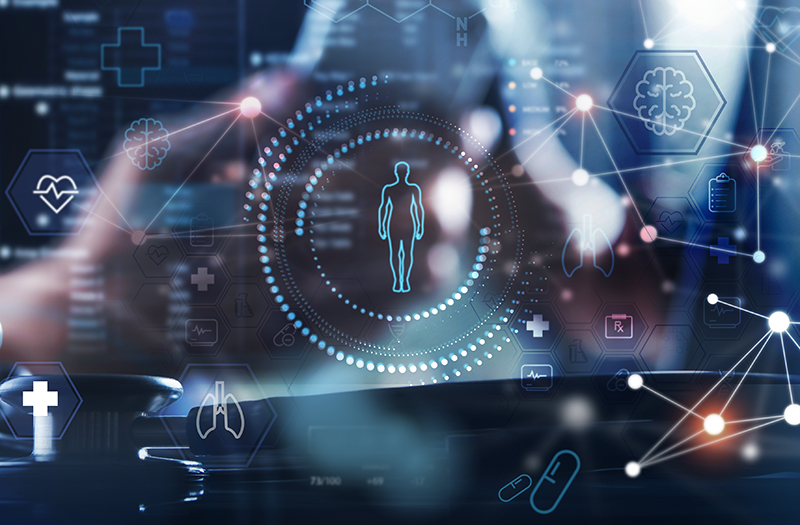 Medical Data futuristic data cloud