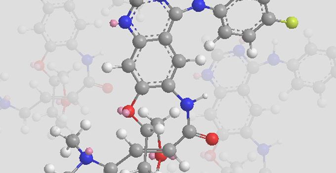 illustration of colorful molecules