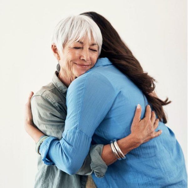 two women hugging