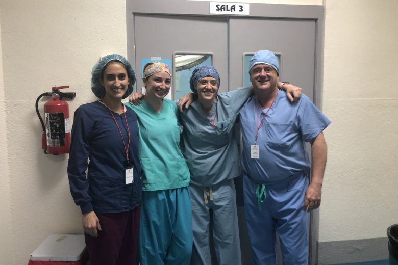 group of surgeons outside an OR