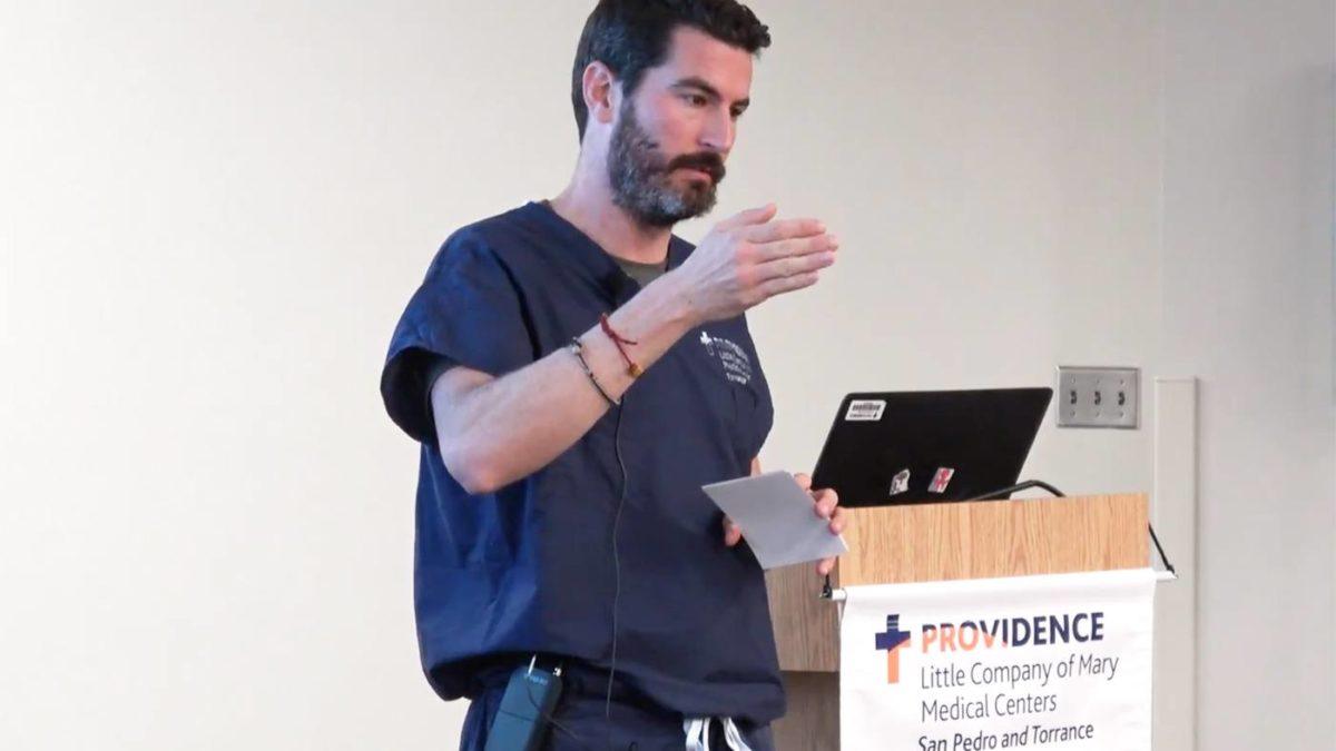 Dr. Tarpley giving a lecture