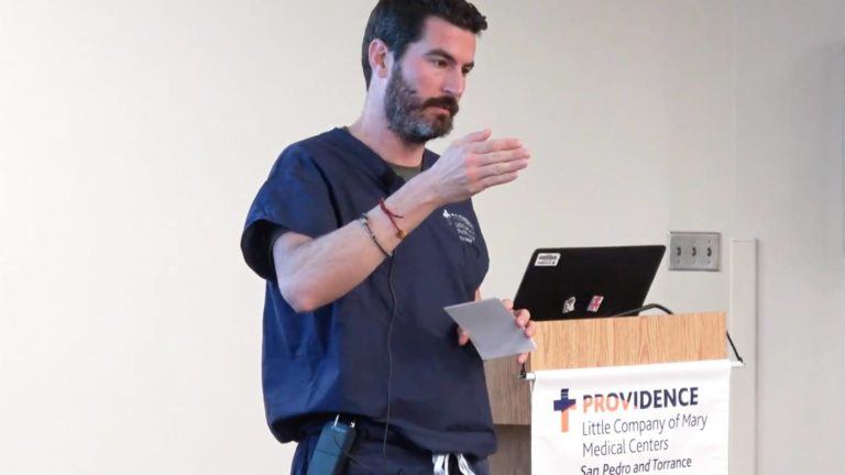 Dr. Tarpley giving a lecture