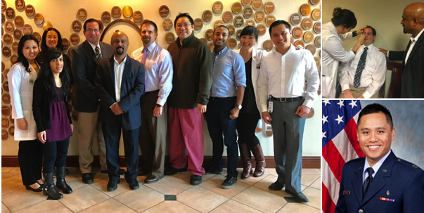 PNI and NSBRI teams; Dr. Santosh Kesari and Dr. Brandon Macias assist in training physician assistant Minhdan Nguyen; Dr. Marlon Saria