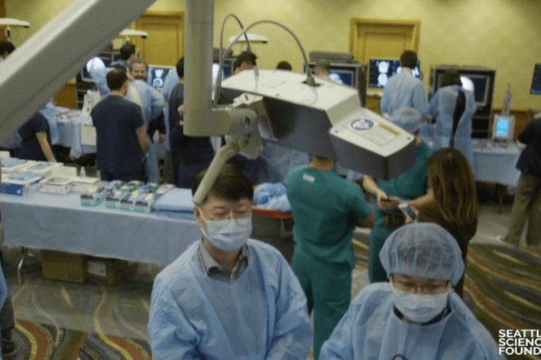 group of medical professionals attending a conference
