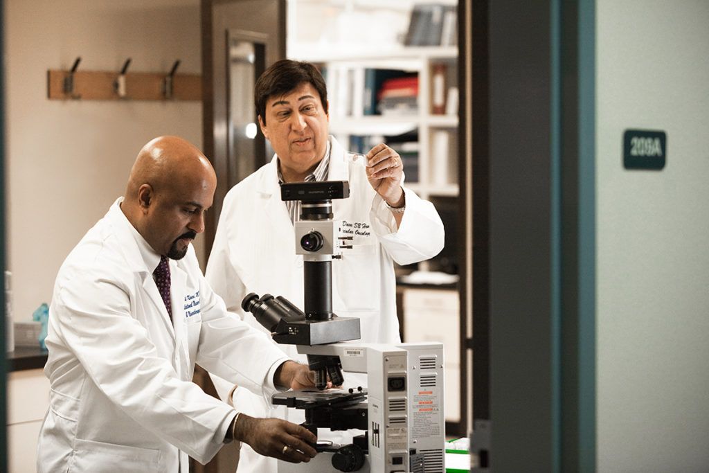 Dr. Santosh Kesari and Dr. Dave S. Hoon at Saint John’s Cancer Institute
