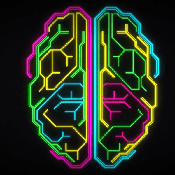 colorful lines forming a brain