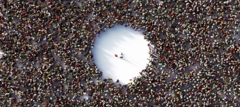 a crowd gathered around a group