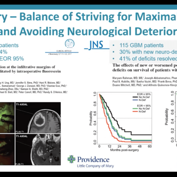 Pacific Neuroscience Institute's Brain Tumor Center expert Walavan Sivakumar, MD, discusses updates in brain tumor neurosurgery and answers questions about how to prepare for brain tumor surgery. The webinar was hosted by RJ Mallari, Scientific Writer.