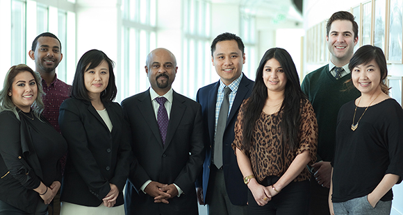 Dr. Saria with colleagues at Center for Quality Outcomes and Research.