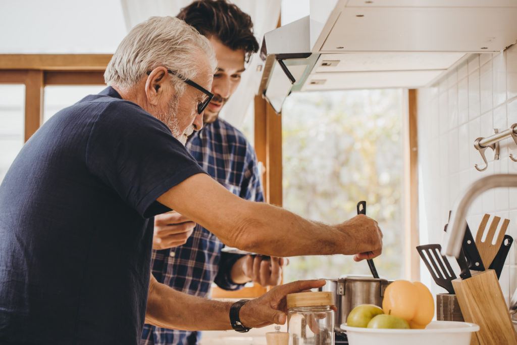 Man cooking in his kitchen